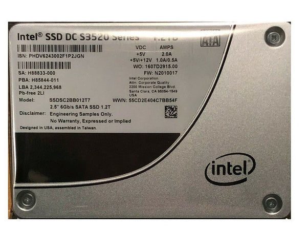Intel SSDSC2BB012T7 DC S3520 1.2Tb Serial ATA-6Gbps 2.5-Inch Solid State Drive