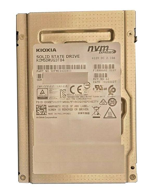 Kioxia (Toshiba) KCM5DRUG3T84 3.84TB NVMe U2 PCIe Solid State Drive
