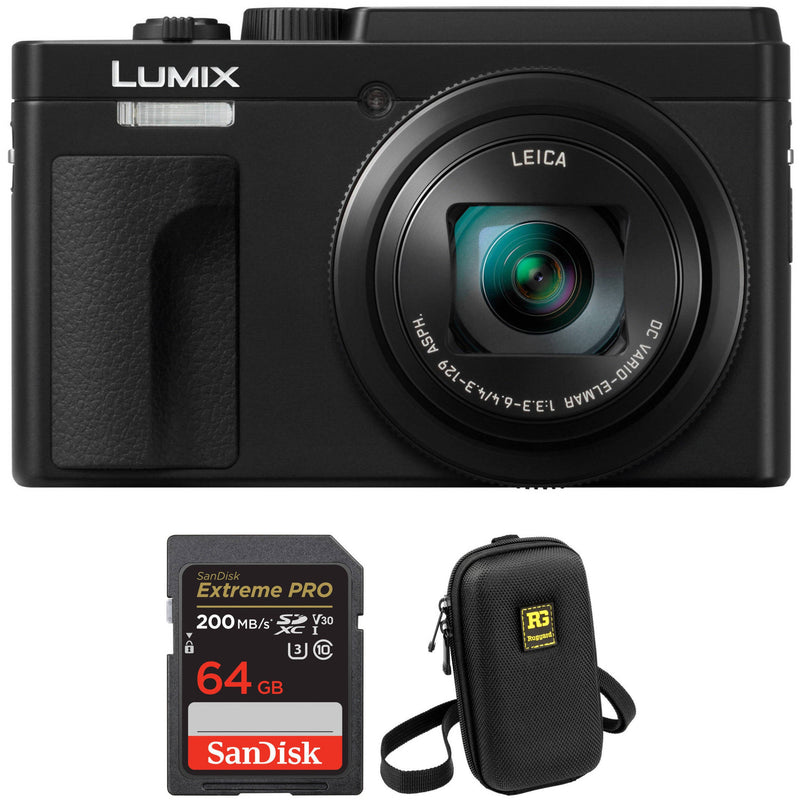 Panasonic Lumix DCZS80 Digital Camera with Accessories Kit (Black)