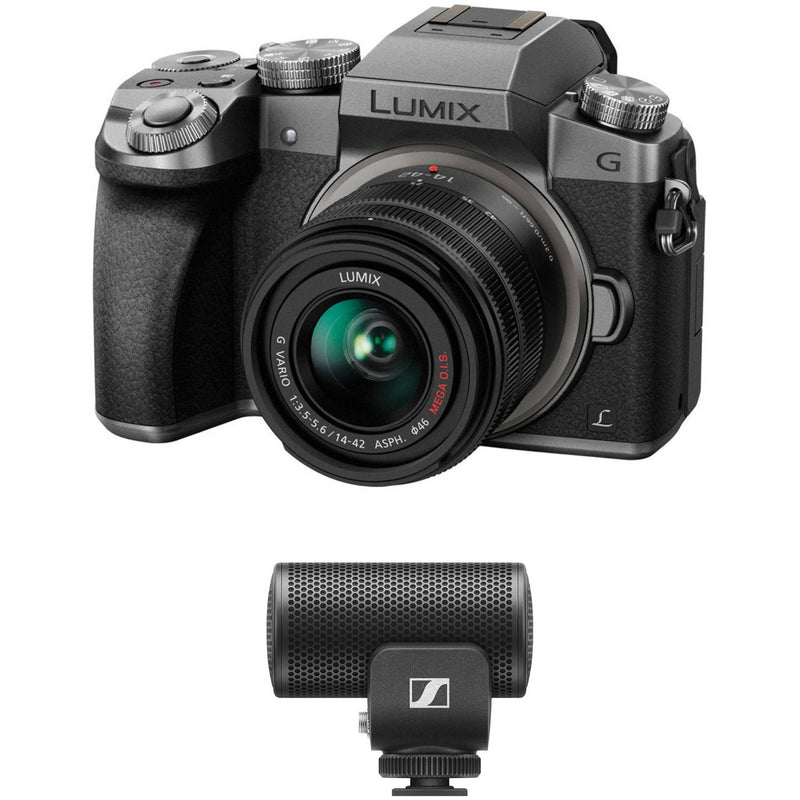 Panasonic Lumix G7 Mirrorless Camera with 14-42mm Lens and Microphone Kit (Silver)