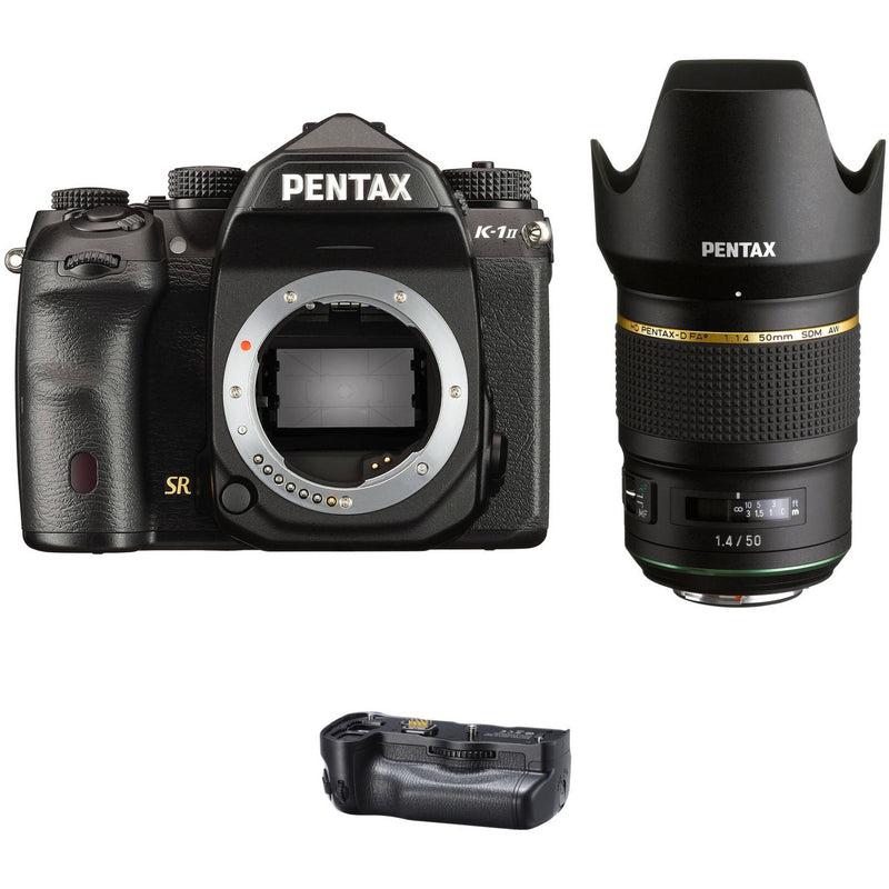 Pentax K-1 Mark II DSLR Camera with 50mm Lens and Battery Grip Kit