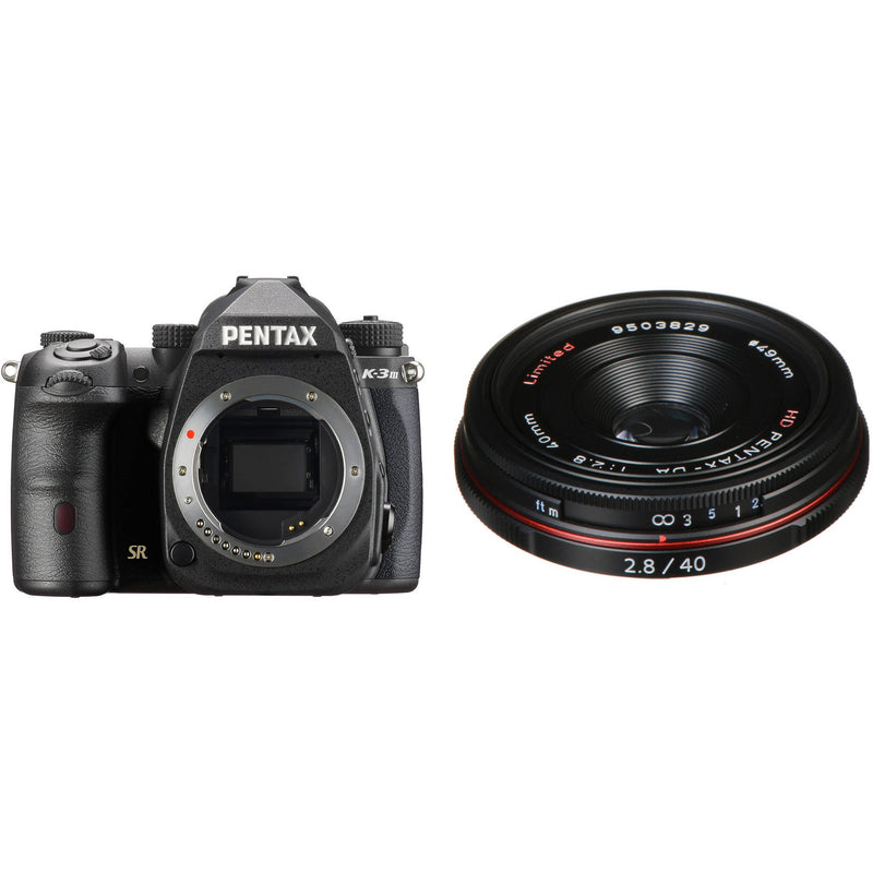 Pentax K-3 Mark III DSLR Camera with 40mm f2.8 Lens Kit (Black)