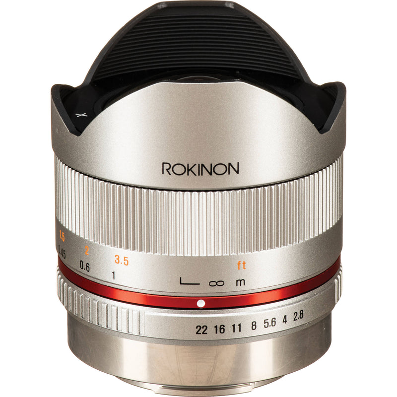 Rokinon 8mm f/2.8 UMC Fisheye II Lens for FUJIFILM X (Silver)