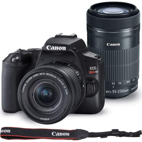 Canon EOS Rebel SL3 DSLR Camera with 18-55mm and 55-250mm Lenses Kit (Black)