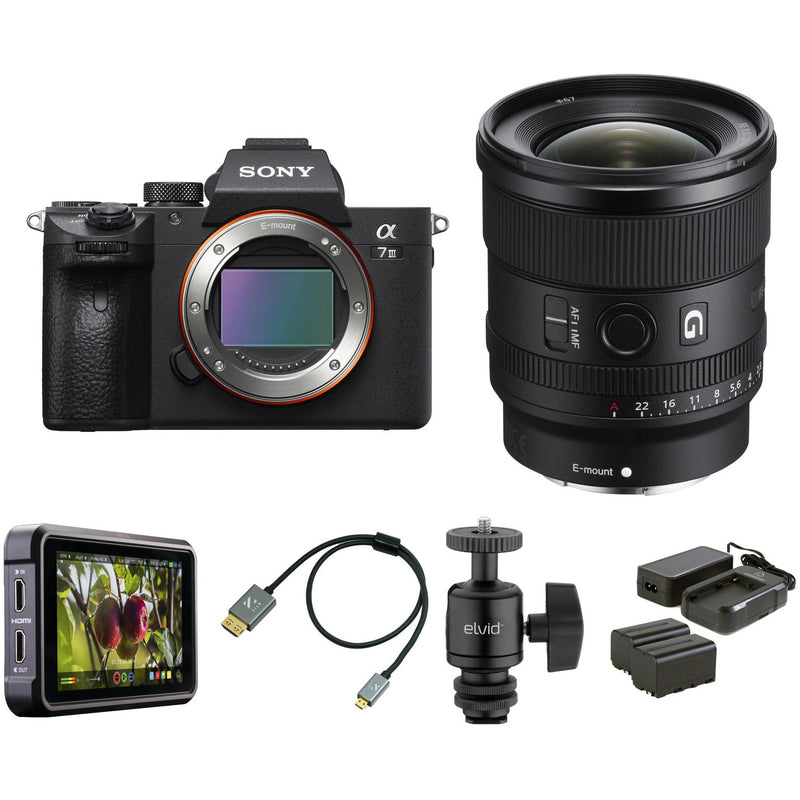 Sony a7 III Mirrorless Camera with 20mm f/1.8 Lens and Cine Kit
