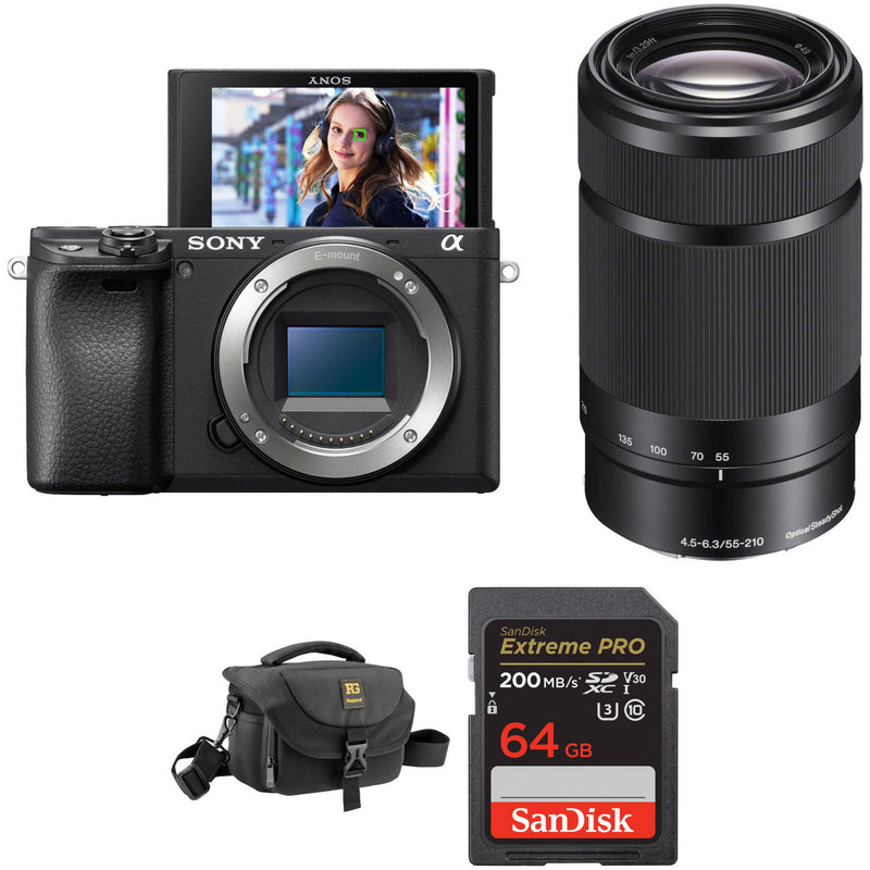 Sony a6400 Mirrorless Camera with 55-210mm Lens and Accessories Kit
