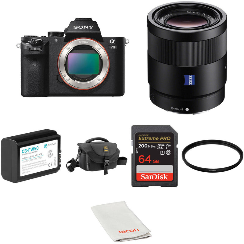 Sony a7 II Mirrorless Camera with 55mm Lens and Accessories Kit