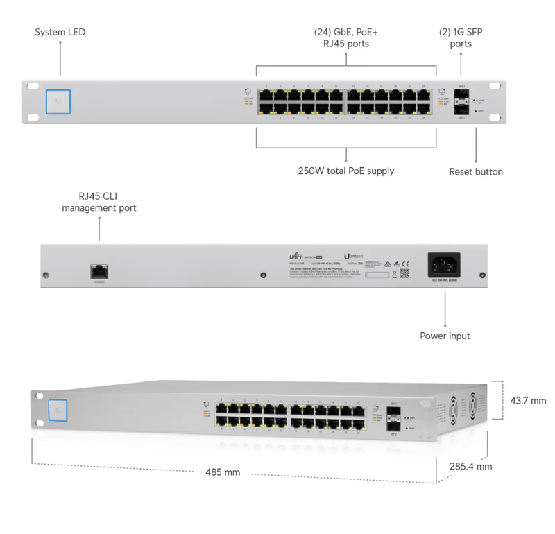 Ubiquiti UniFi Switch PoE+ US-24-250W