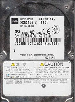 Toshiba MK1301MAV / HDD2712 1.35GB 4200RPM 44-PIN ATA IDE 2.5\ Hard Drive"